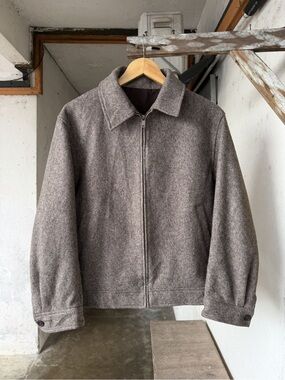 NWOT GU Wool Felt Jacket With Herringbone Pattern Size Medium